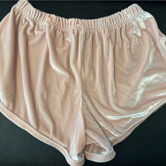 Brandy Melville pink velour shorts - Picture 3 of 3